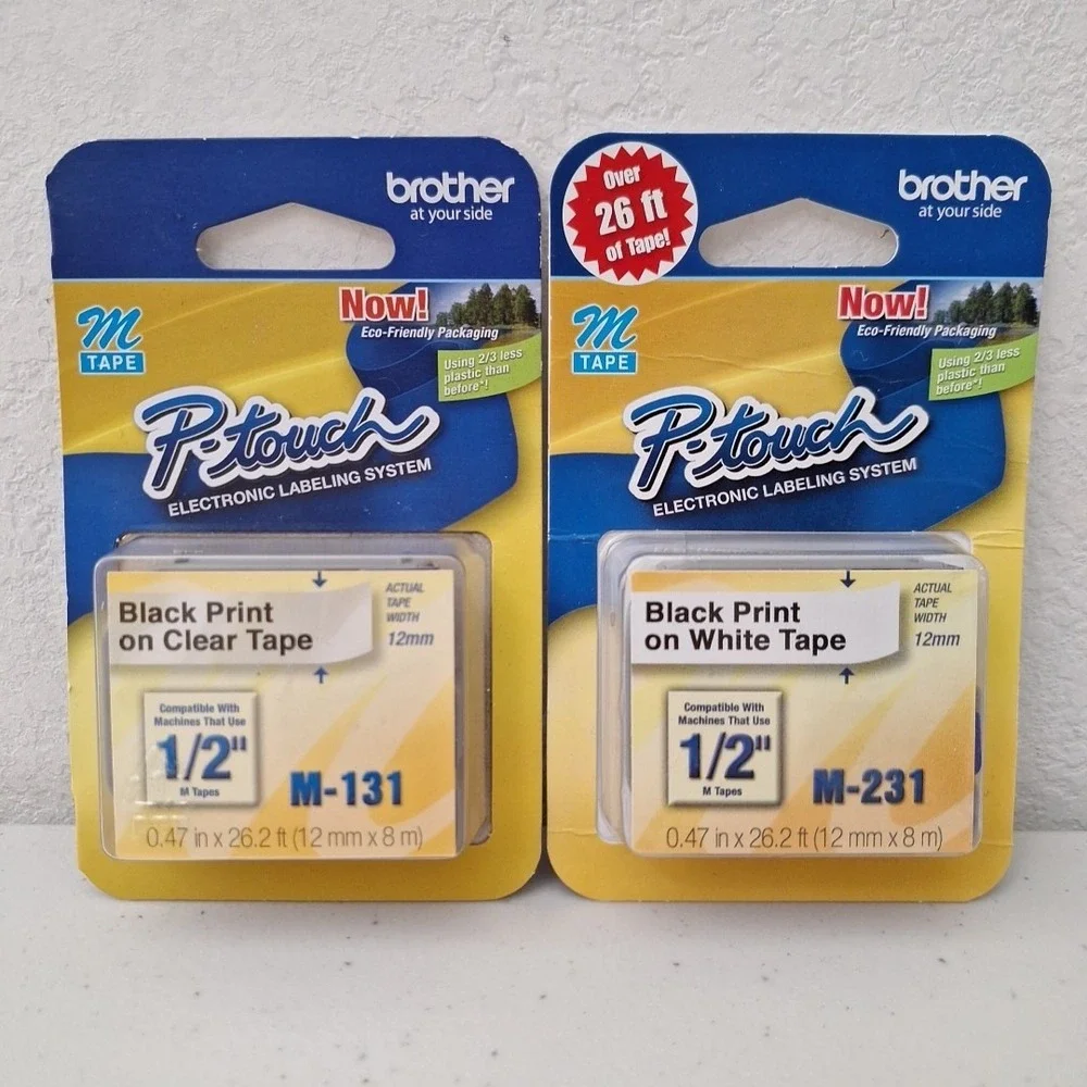 Brother P-Touch OEM Nonlaminated M Series Tape Cartridge M131 & M231W 1/2 in NEW